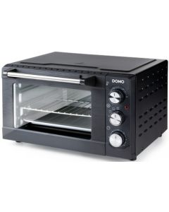 Image Capacité 28L. Timer :120 min. avec signal sonore. Réglages températures: 70-230°. Fonctions:chaleur par le bas,  chaleur par le haut, chaleur combinée (haut + bas ). Tournebroche. Commande mécanique.Inclus : grille,plaque de cuisson,poignée,ti