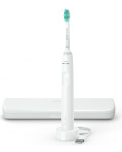 Image Philips Sonicare Série 3000 (Gemini Premium, 1 mode, 1 intensité, Blanc) - 1 tête de brosse Optimal Plaque Defence RFID