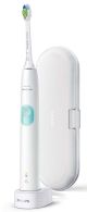 Image Philips Sonicare ProtectiveClean 4300 - Blanc & menthe : Des dents plus blanches en seulement 7 jours - 1 mode - 2 intensités - capteur de pression - indicateur de remplacement de la tête de brosse -  autonomie 14 jours - Smartimer (Minuteur 2 minu